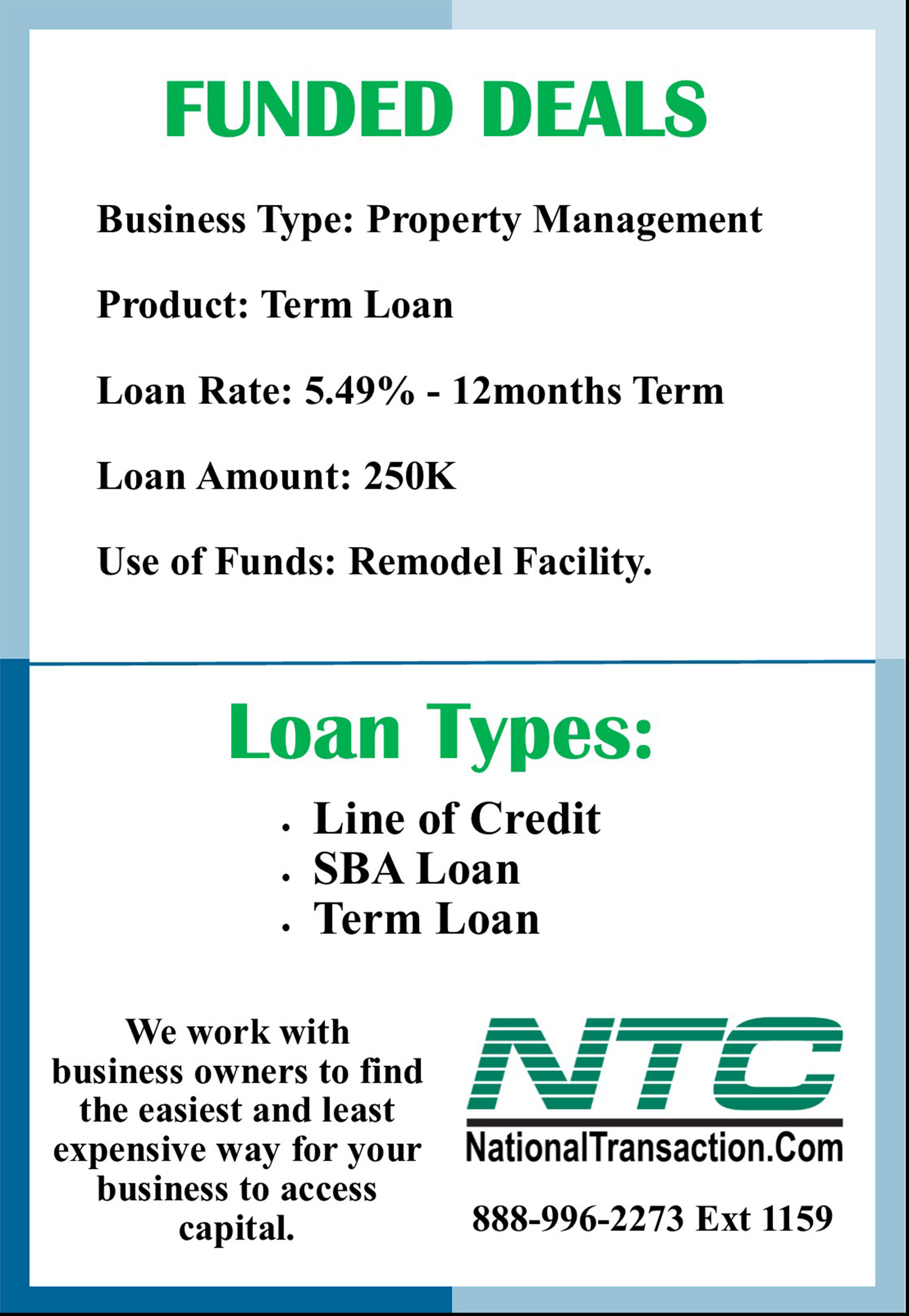 RECENTLY FUNDED DEALS