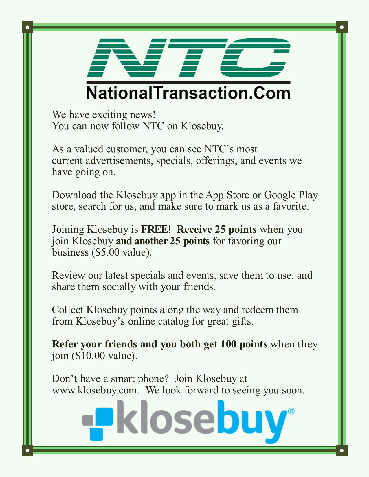 NTC on Klosebuy